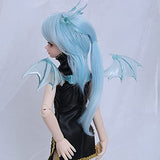 MEShape BJD Wig Ball-Jointed Doll 1/4 18-19cm SD Doll Blue Hair High Temperature Silk Wig (Wig Only, No Doll)