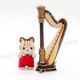 Odoria 1:12 Miniature Harp Mini Musical Instrument Dollhouse Furniture Model Decoration