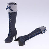 MagiDeal 1/3 Scale Lace Up Knee High Riding Boots for 60cm Night Lolita Doll and Other 24 inch BJD Ball Jointed Dolls - Dark Blue