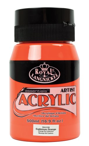 Royal & Langnickel Essentials Acrylic Jar Paint, 500ml, Cadmium Orange