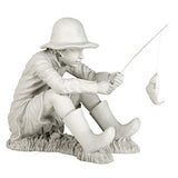 Design Toscano EU9288 Gone Fishing Fisherman Boy Garden Statue, 17 Inch, Two Tone Stone