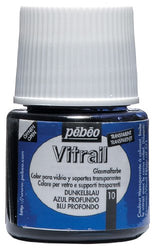 Pebeo 050-010CAN Vitrail Stained Glass Effect Glass Paint 45-Milliliter Bottle, Deep Blue