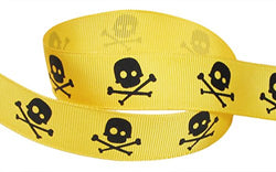 HipGirl Halloween Grosgrain or Satin Fabric Ribbon for Holiday Pirate Party Decoration, Hair Bow