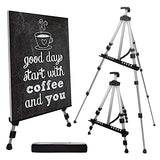 Artify 66 Inches Double Tier Easel Stand, Adjustable Height from 22-66”, Tripod for Painting and Display with a Carrying Bag, Aluminum, 1PACK, Silver