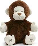 Baby GUND Animated Clappy Monkey Singing and Clapping Plush Stuffed Animal, Brown, 12" & GUND Animated Goodnight Prayer Bear Spiritual Plush Stuffed Animal, 15"