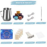 Candle Making Kits, DIY Candle Making Supplies with Heat-Proof Container, 8 Candle Jars, Clips, Spoon, Stickers, Wicks and Beeswax for Kids Adults