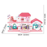 Heruo Doll House Dream House, Large Two-Story Dollhouse with 5 Rooms and Furniture, 133 Accessories Dreamhouse with Lights and Music, Birthday Gift for Toddler and Girls