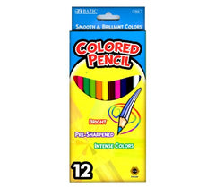BAZIC 12 Color Pencil, 12 Per Pack
