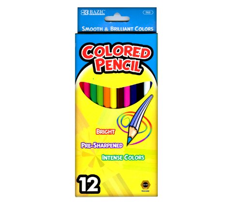 BAZIC 12 Color Pencil, 12 Per Pack