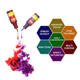 Alcohol Ink Set - 60 Bottles Vibrant Colors High Concentrated Alcohol-Based Ink and Metal Color Alcohol-Based Ink for Resin Petri Dish, Coaster, Painting, Tumbler Cup Making(10ml Each)