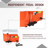 MAOPINER 350w Electric Pottery Wheel Machine 25cm Removable ABS Basin,Pottery Ceramic Clay Work Forming Machine with Adjustable Lever and Feet Lever Pedal (Orange)