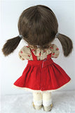 JD387 1/8 1/6 synthetic mohair BJD doll wigs 5-6inch 6-7inch Two lovely pigtails doll hair (Medium Brown, 5-6inch)