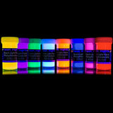 2-IN-1 Glow-in-the-Dark Paint - Neon Glow Paint Set with UV Black Light Reflective Wall Paint - 8 Color Kit - High Pigmentation - German Quality - Perfect for Arts & Crafts, DIY, Kids Party Decoration