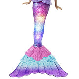 Barbie Dreamtopia Twinkle Lights Mermaid Doll (12 in, Blonde) with Water-Activated Light-Up Feature and Pink-Streaked Hair, Gift for 3 to 7 Year Olds