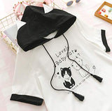 Cosplay Anime Bunny Emo Girls Sweater Hoodie Ears Costume Panda Cat Emo Bear Jacket T Shirt Top Shirt (Lovely Cat)