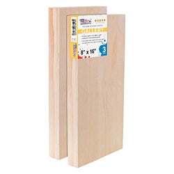 U.S. Art Supply 8" x 16" Birch Wood Paint Pouring Panel Boards, Gallery 1-1/2" Deep Cradle (Pack of