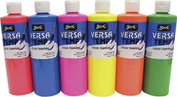 Sax Versatemp Tempera Paints, Assorted Fluorescent Colors, Set of 6 - 1440727