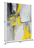 GALLERIEWALLA Black and Yellow Canvas Wall Art - Hand Painted Abstract Oil Painting for Bedroom Living Room Decor