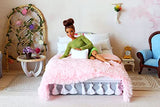 Miniature Bedding Set White 1:6 scale. Dollhouse Bedroom Blanket Bedspread Prop (Coverlet colour (all another bedding will be white), White)