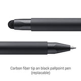 Wacom Bamboo Duo Stylus & Ballpoint Pen (4th Generation) in Blue / 2in1 Touch Pen with Carbon Fiber