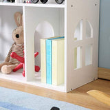 YFDZONE Dollhouse Bookcase Wooden Children's Furniture Children Bookshelf Toy Storage 3-Tier Kids Bookcase for Books Toys in Study Living Room Bedroom (White)