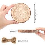 Funarty Natural Wood Slices 36pcs 3.1-3.5 Inches Craft Wood Kit Unfinished Predrilled with Hole Wooden Circles for Arts Christmas Ornaments DIY Crafts