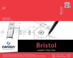 Canson Foundation Series Bristol Paper Pad, Heavyweight Paper for Pen, Smooth Finish, Fold Over,