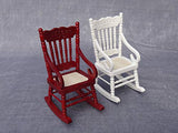CuteExpress Miniature Rocking Chair 1:12 Scale Dollhouse Accessories Tiny Furniture Model for Doll House Toy Home Decoration Scene Shooting (Red)