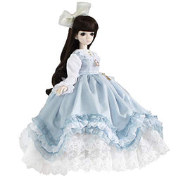 HMANE BJD Dolls Clothes 1/4, Royal Court Retro Flowery Multilayer Dress for 1/4 BJD Doll - (Light Blue) No Doll