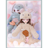31cm 12.2in BJD Doll 1/6 Cute Ball Jointed SD Doll Include Handmade Clothes + Wig + Makeup Face + Strap, Trendy DIY Gifts,B