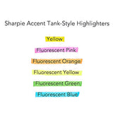 Sharpie Tank Highlighters, Chisel Tip, Assorted Fluorescent, 20 Count (25018)