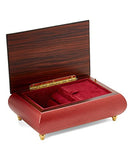 Lace Design Arabesque Italian inlaid musical jewelry box in elegant matte finish with