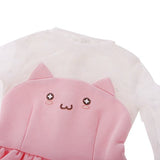 Jili Online Trendy Pink Cat Face Knitted Lace Sleeve One-piece Skirt Dress for 1/3 BJD SD AS DZ Clothing Pink