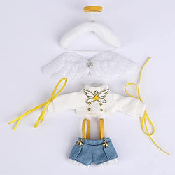 XiDonDon Angel Suit Demon Suit for Ob11, GSC, YMY, BODY9, Molly, 1/12 BJD Doll Clothes Accessories (White)