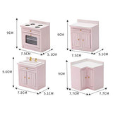 yuye-xthriv 1/12 Cabinet Counter Sink Counter Model Mini Doll House Kitchen Play Cabinets Cooking Table Sink Counter Model Toy C