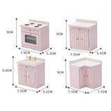 Galand Dollhouse Toy,1/12 Mini Doll House Kitchen Play Cabinets Cooking Table Sink Counter Model Toy C