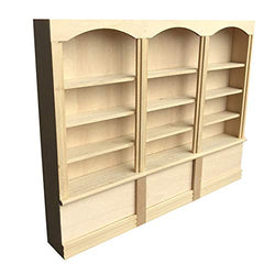 F Fityle 1:12 Doll House Book Room Living Room Furniture Bookshelf Bookcase Display European Style Cabinet Unfinished