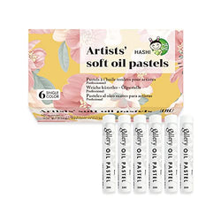 HA SHI Oil Non Toxic Soft Oil Pastels for Kids, Artists, Beginners, Students, Adults (Oil Pastels White-6sticks)