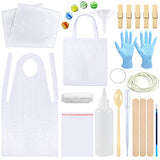 Sntieecr 35 Pieces Tie Dye Kit, T-Shirt Fabric Tie-dye Tools Kits with Canvas Bag, Rubber Bands, Gloves, Sealed Bags, Dropping Pipettes, Squeeze Bottles, Aprons and Tools for Kids Adult Party Groups