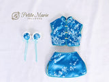Petite Marie Japan for 1/3 Doll 23 inch 60cm DD (Dollfie Dream) DDS BJD Separates China Mini Length French Sleeves with Hair Ornament Blue [No.0169] Clothes Only not Include Doll