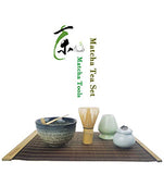 Matcha Tea Set, Matcha Bowl, Matcha Whisk, Traditional Scoop, Ceramic Whisk Holder, Matcha Caddy, Bamboo tea mat, Handmade Matcha Ceremony Kit (11 Pcs)