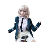 Super DanganRonpa 2 Cosplay Costume Chiaki Nanami Uniforms Jacket Shirt Tie Skirt Women Cosplay Wigs (XS, 3 piece set)