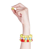 SUNNYCLUE 1 Set 221pcs Emoji Smile Emoticons Face Ball Beads Bracelet Craft Kit - DIY Makes 7 Emoji