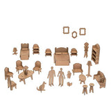 Carton Studio Recycable Coloring Furniture Kit Great Additions for Kids Play House or Dollhouse | An Architechtural Handmade Do It Yourself (DIY) Animal Kit made from 100% Carton