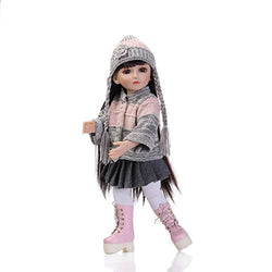 BJD Ball Jointed Doll High Vinyl Girl Toy 18in. 45cm Pink Gray Gift