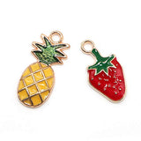 Buorsa 20 Pcs Straberry Charms and Pineapple Charms Fruit Shaped Pendants Bracelet Jewelry Making