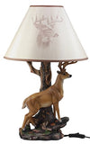 Ebros Gift Wildlife Nature 12 Point Whitetail Deer Buck Desktop Table Lamp With Nature Printed