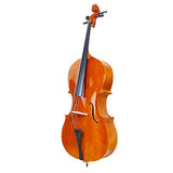 4/4 Acoustic Cello + Case + Bow + Rosin Wood Color Beautiful Varnish Finishing (Natural color)