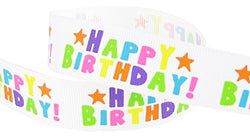 Happy Birthday Ribbon, Hipgirl 5 Yards 7/8" Grosgrain Fabric Ribbon Set For Birthday Decorations,