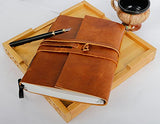 Lined Leather Journal（6x8 inches） - Rustic Handmade Vintage Leather Bound Journals for Men and Women - Leather Craft 200 Pages, Leather Book Diary Pocket Notebook, Journals for Writing Women, Prayer Journal